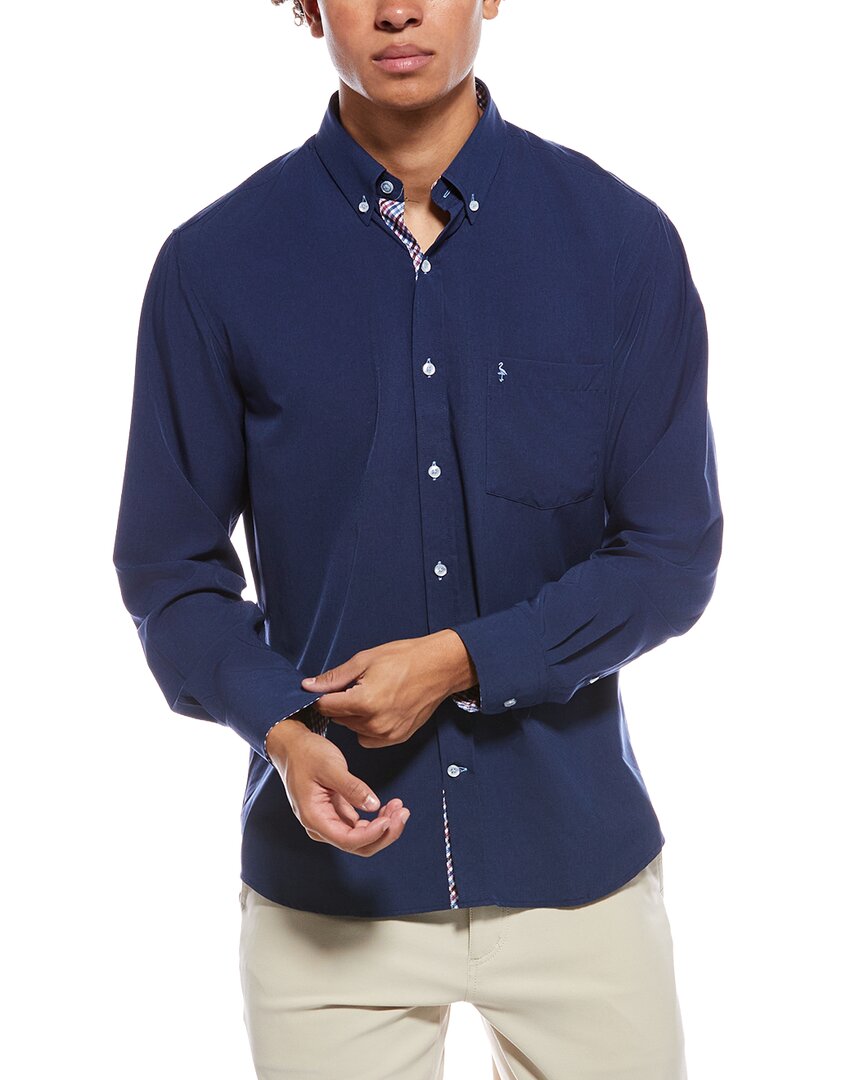 Tailorbyrd Solid Melange Performance Shirt In Blue