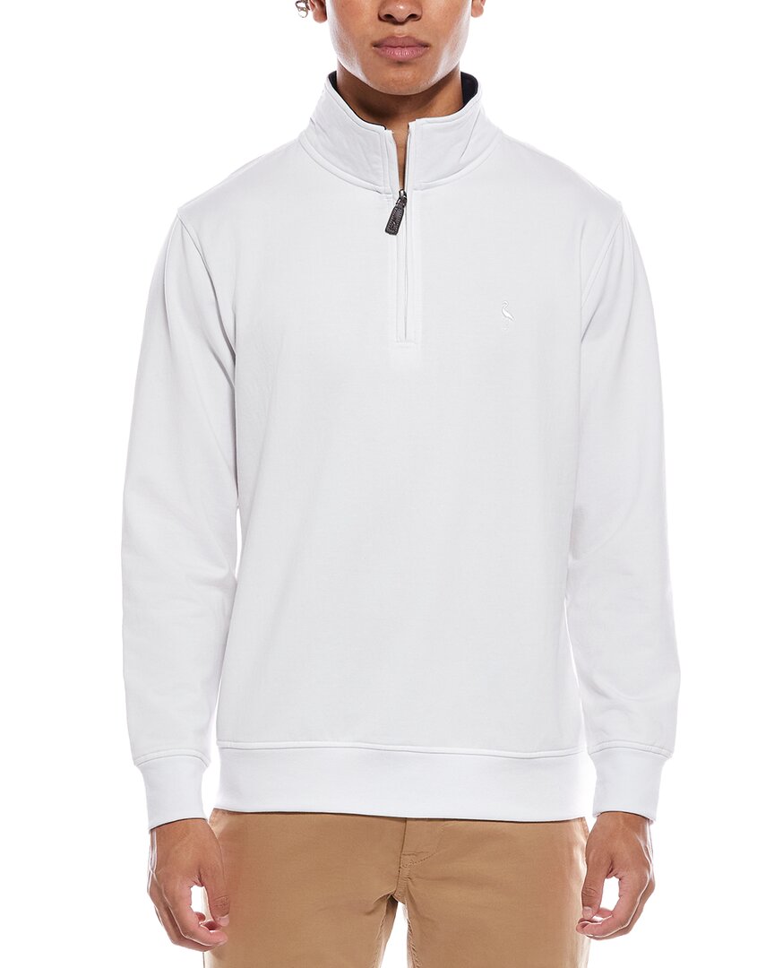 Tailorbyrd Fleece 1/4-zip Mock Pullover In White