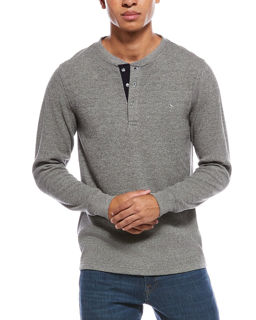 Tailorbyrd Cozy Knit Henley In Gray