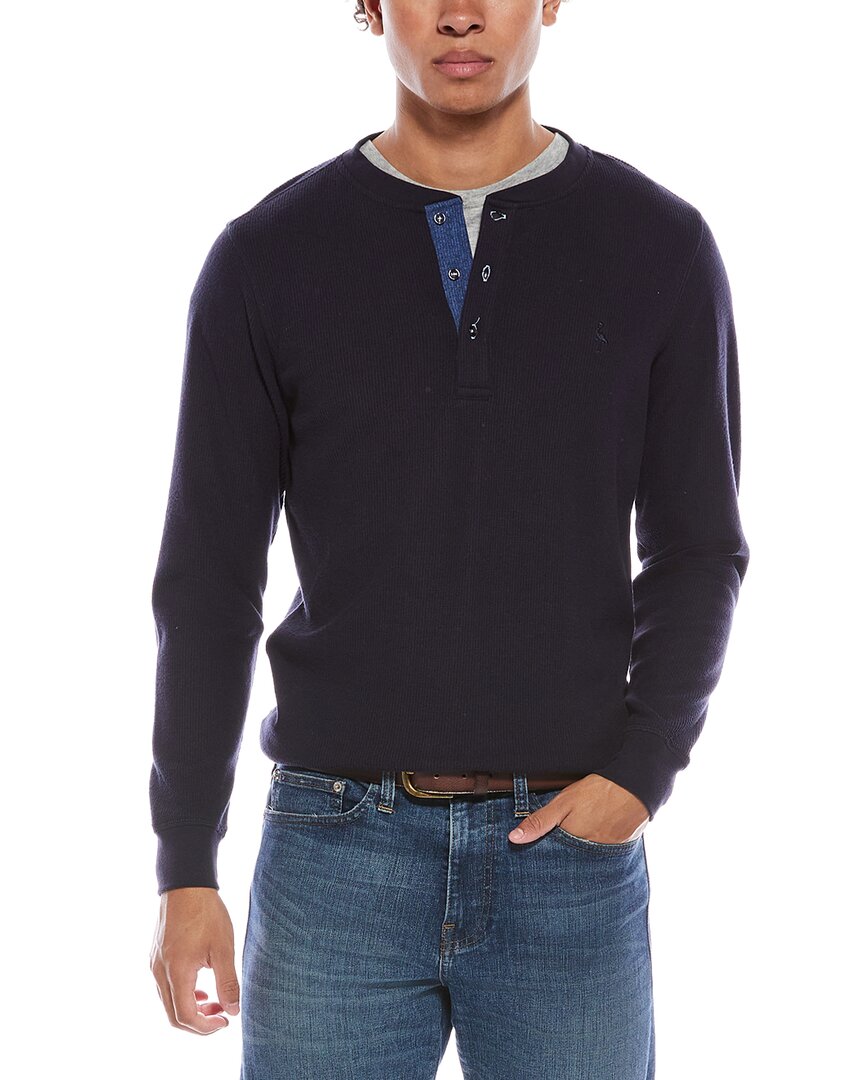 Tailorbyrd Cozy Knit Henley In Black