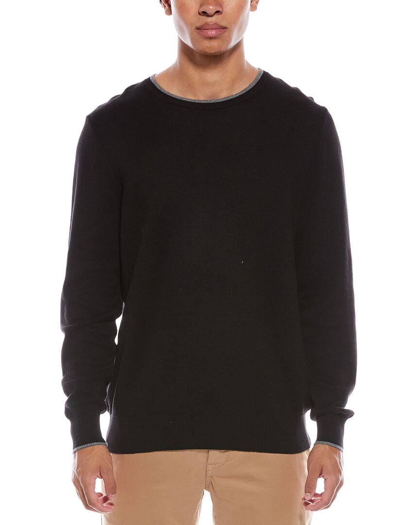 Tailorbyrd Fine Knit Crewneck Sweater In Black