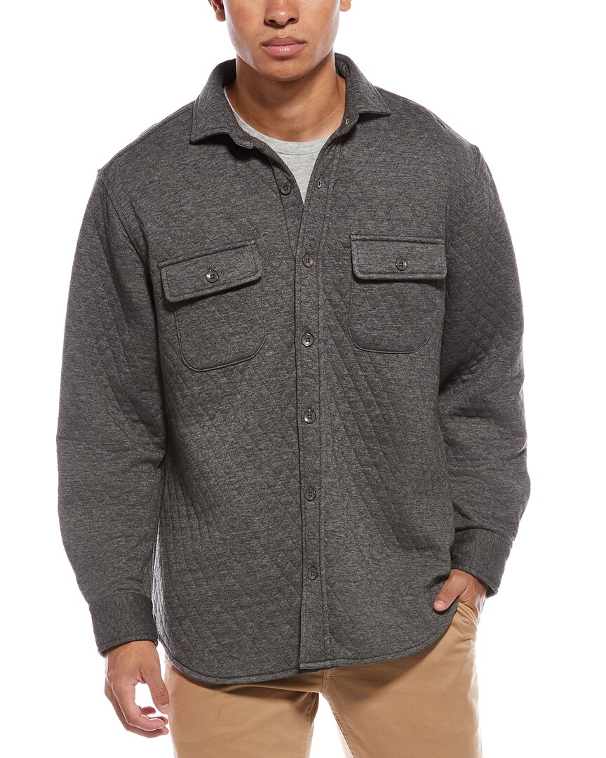 Tailorbyrd Quilted Sweater Shirt In Gray