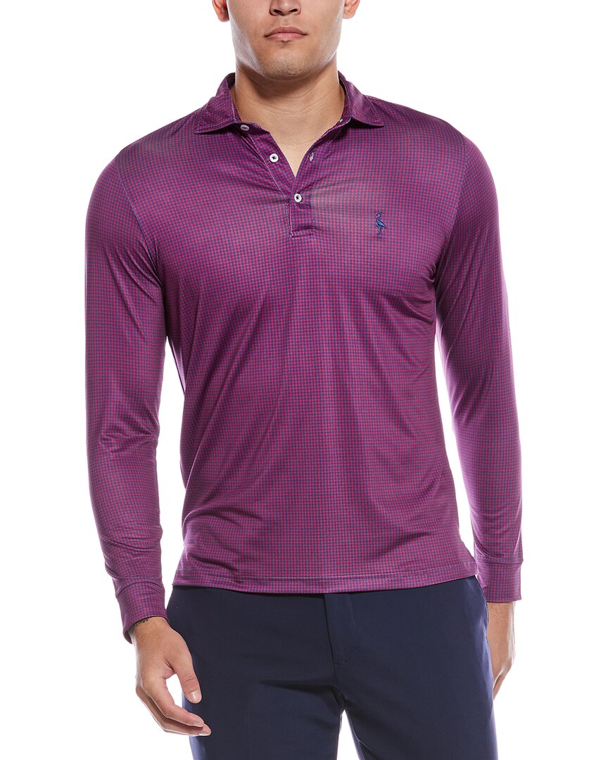 Tailorbyrd Mini Houndstooth Performance Polo Shirt In Red
