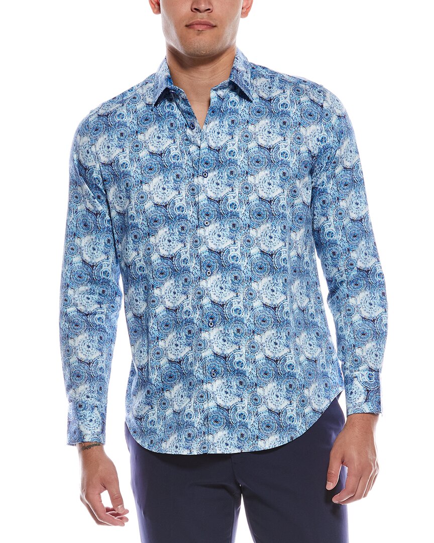 Robert Graham Ripon Classic Fit Woven Shirt In Blue