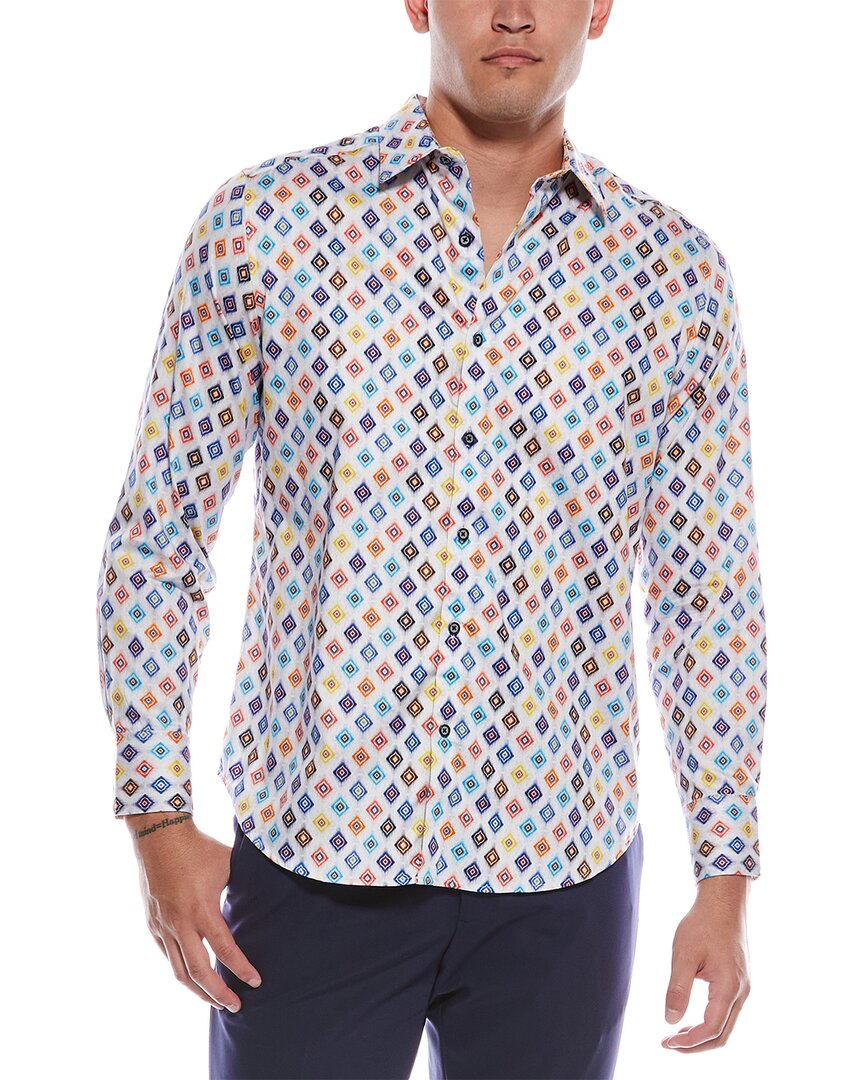 Robert Graham Peterman Geo Print Cotton Dress Shirt In Neutral