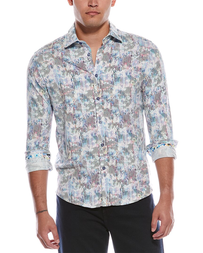 Robert Graham Delray Long Sleeve Knit Shirt In Blue