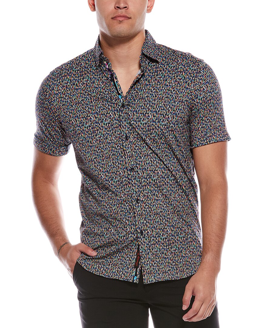 Robert Graham Ritter Tailored Fit Knit Shirt In Gray