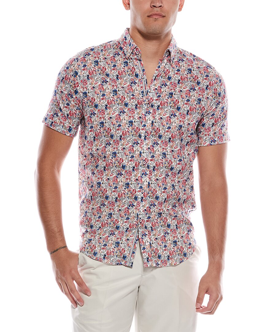 Robert Graham Padar Tailored Fit Woven Shirt In White