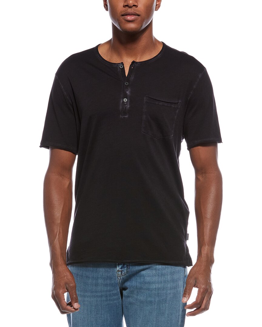 John Varvatos Rex Henley Shirt In Black