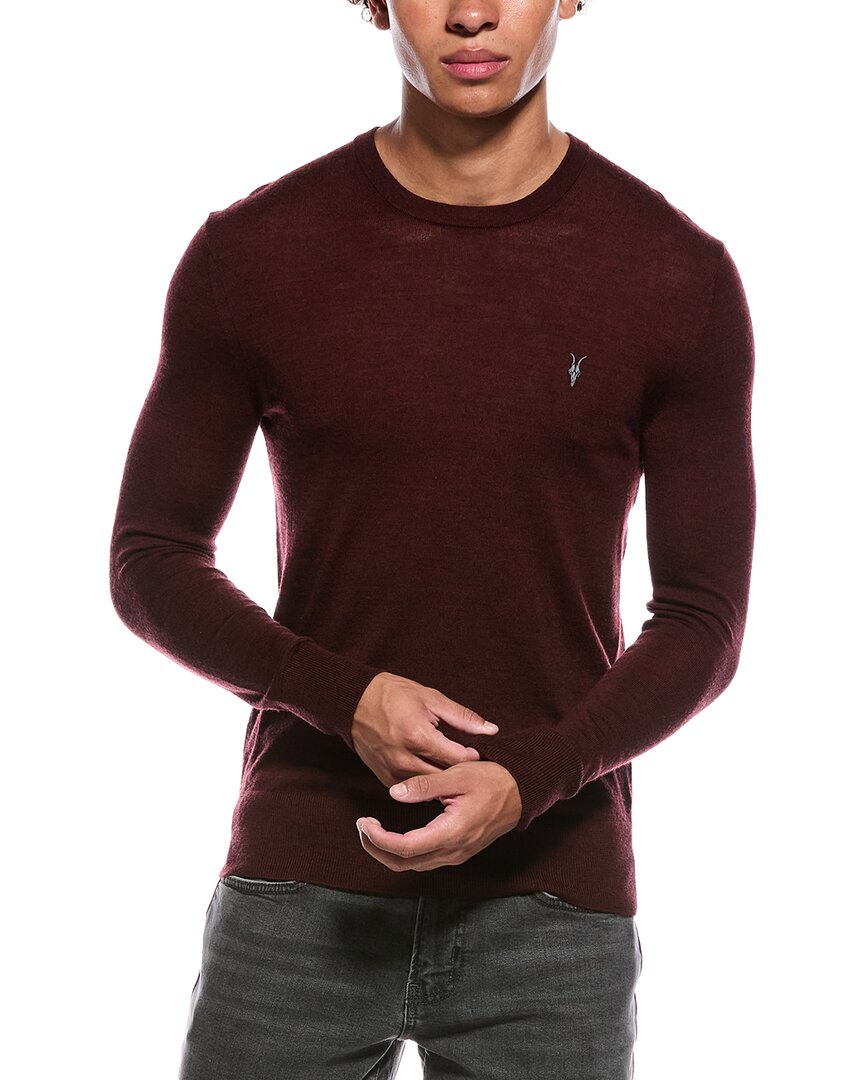 Allsaints Mode Wool Crewneck Sweater In Red