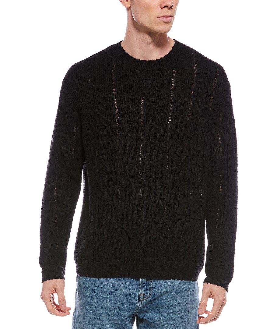 Allsaints Hades Wool-blend Crewneck Sweater In Black