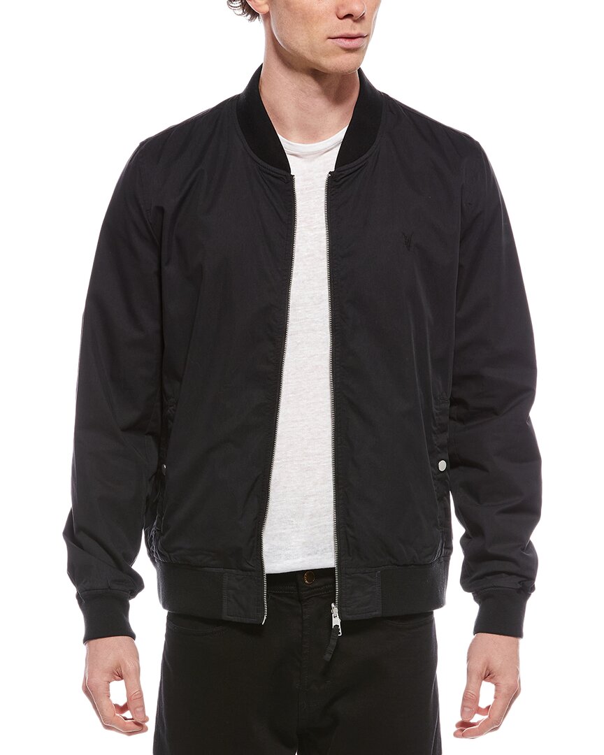 Allsaints Rev Bassett Reversible Bomber Jacket In Black