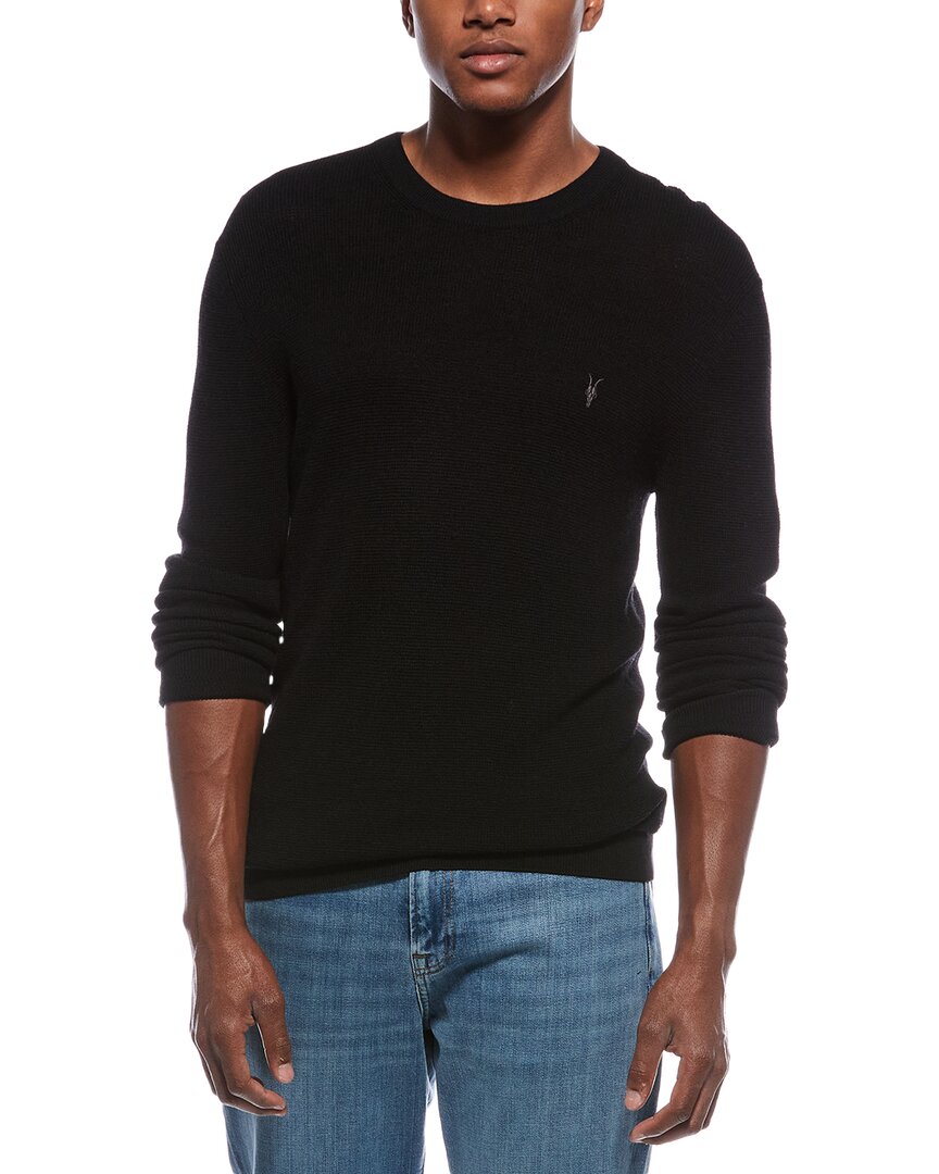 Allsaints Ivar Wool Crewneck Sweater In Black