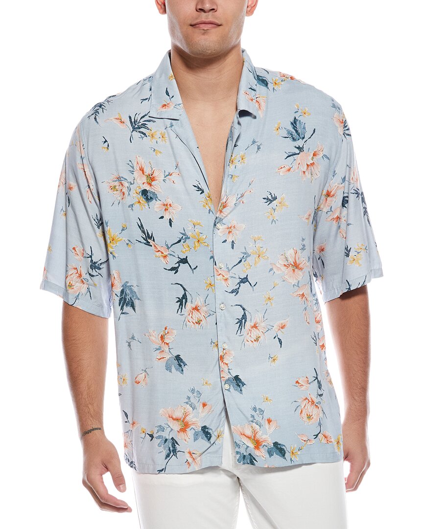 Officine Generale Eren Ss Jap Flower Prnt Rvrse In Blue