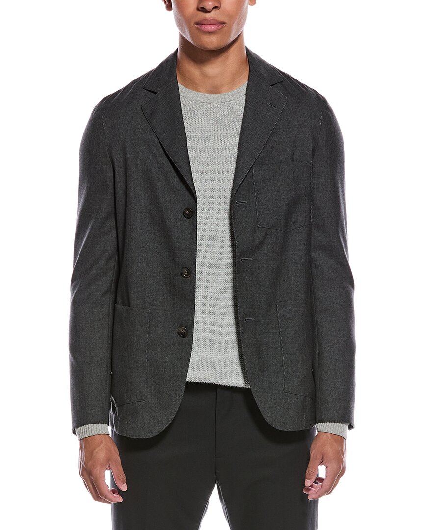 Officine Generale Officine Générale Fresco Wool Jacket In Gray