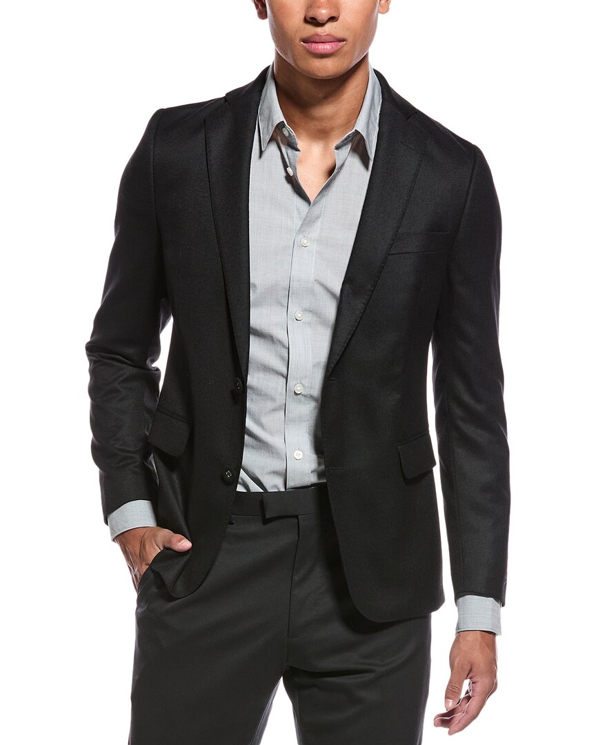 Officine Generale Arthus Italian Fresco Jacket Dark Grey In Black