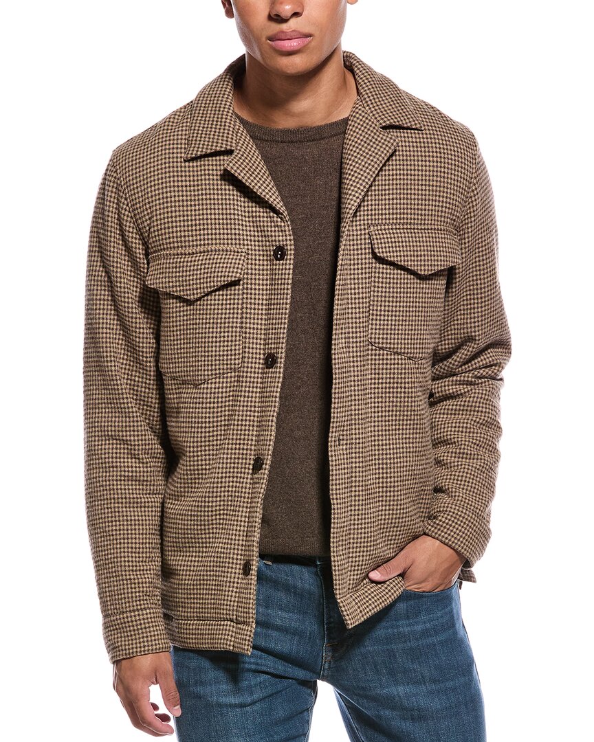 Officine Generale Judas Houndstooth Wool-blend Jacket In Brown