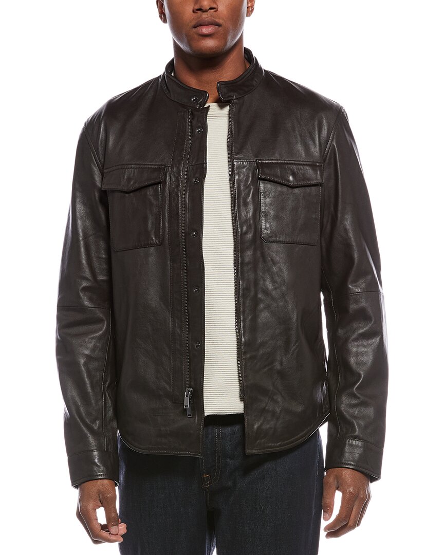 John Varvatos Steve Suede Jacket In Black