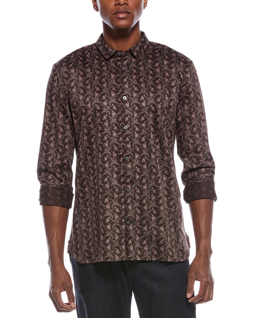 John Varvatos Ross Slim Fit Sport Shirt In Brown