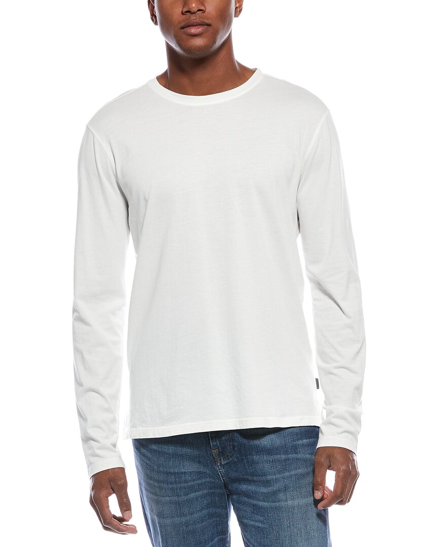 John Varvatos Crewneck Long Sleeve T-shirt In White