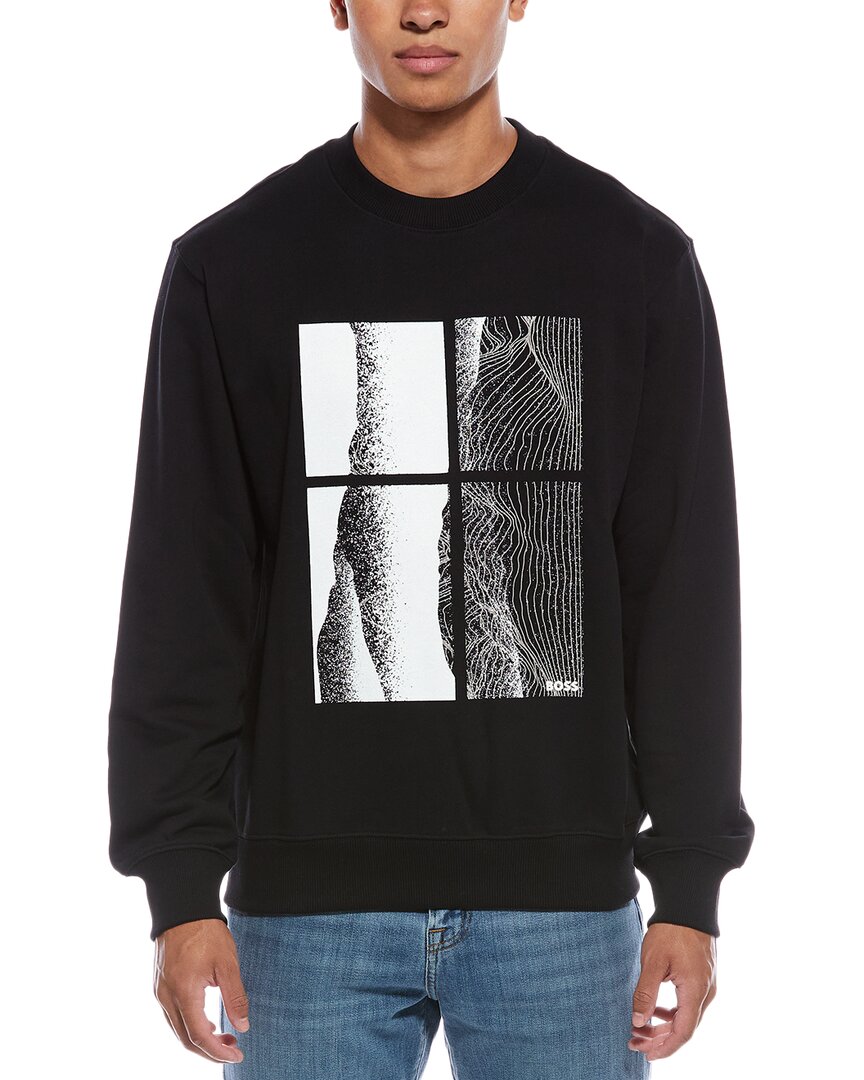 Hugo Boss Berg Crewneck Sweatshirt In Black