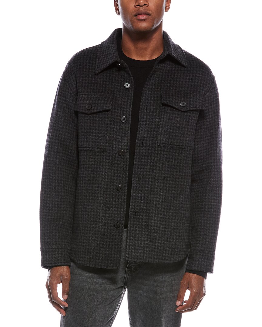 Theory Wool & Cashmere-blend Shirt Jacket In Black