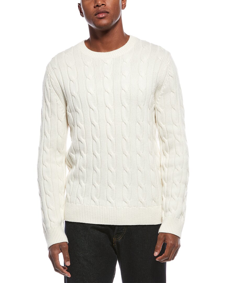 Theory Montana Wool & Cashmere-blend Crewneck Sweater In White