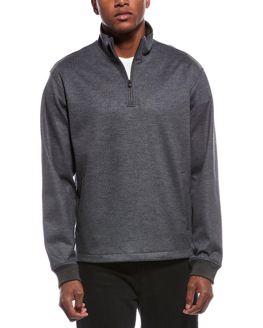 Theory Wool-blend 1/4-zip In Gray