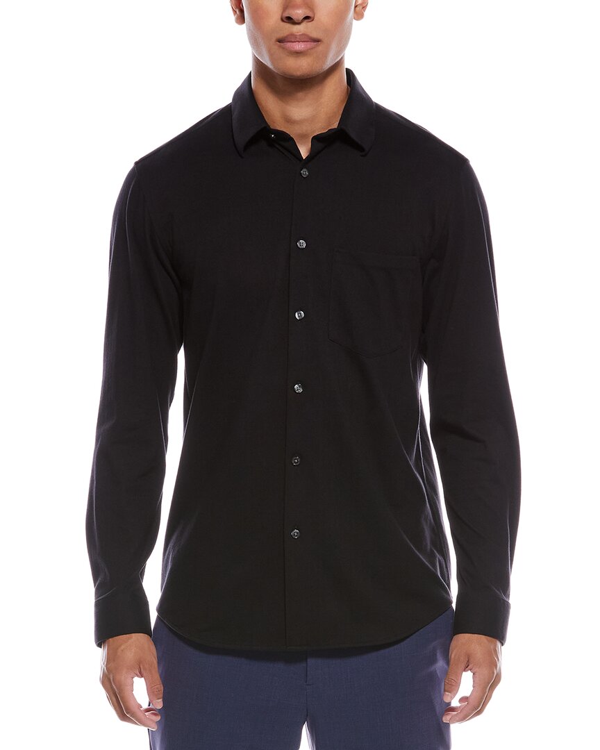 Theory Man Shirt Black Size L Cotton In Black