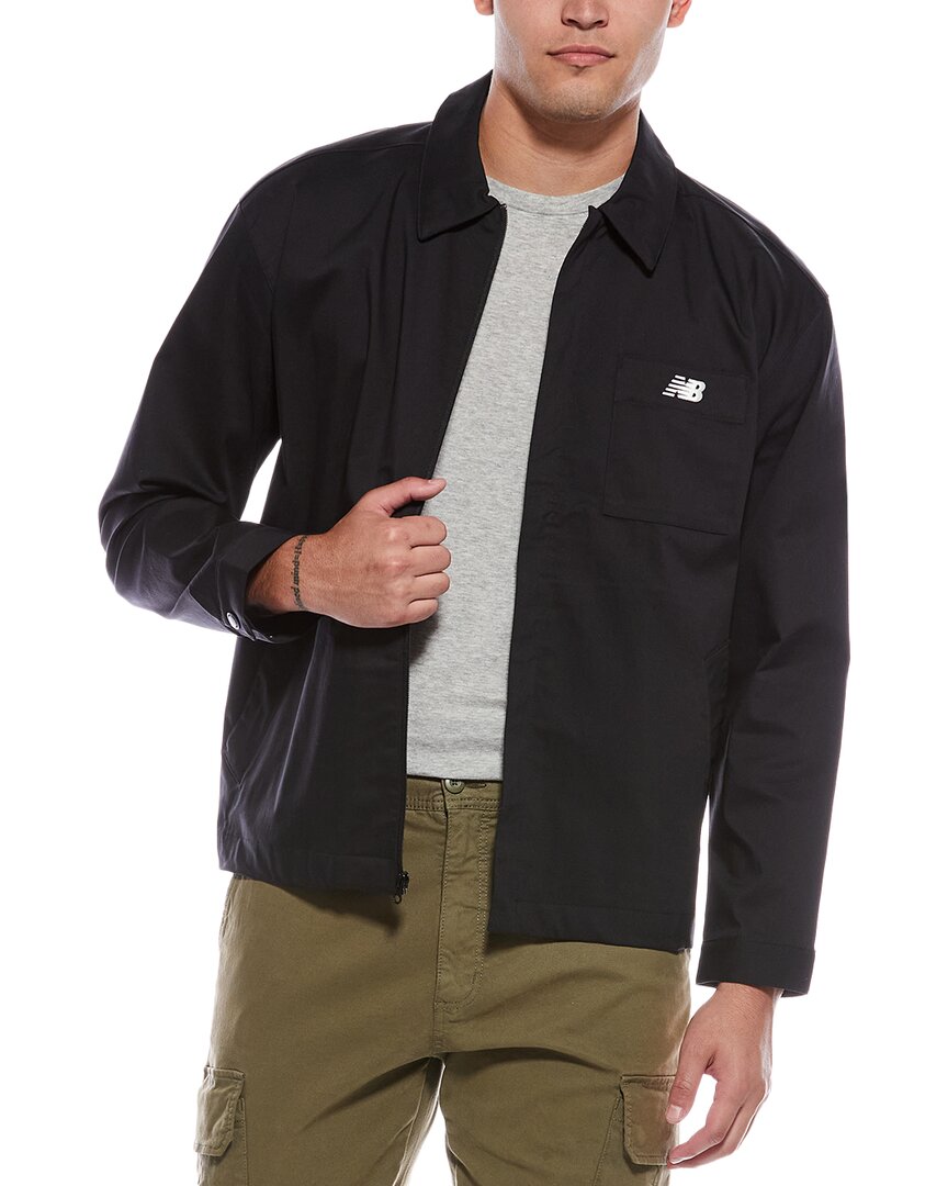 New Balance Coaches Twill Jacket In Black