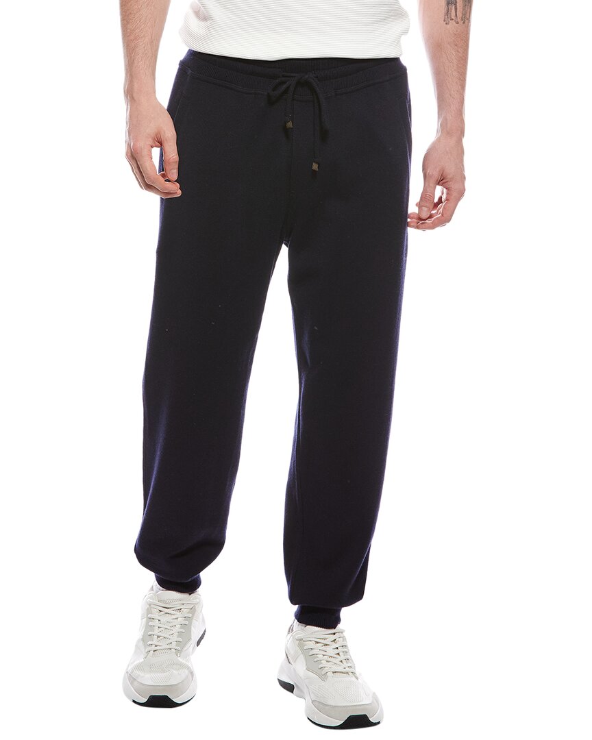 Brunello Cucinelli Logo Printed Drawstring Track Pants In Black