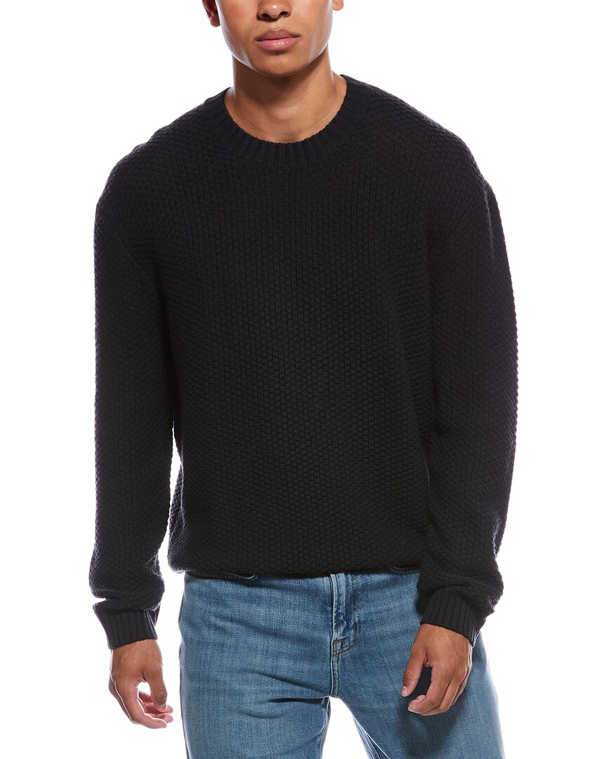 Frame Crewneck Merino Wool Sweater In Black
