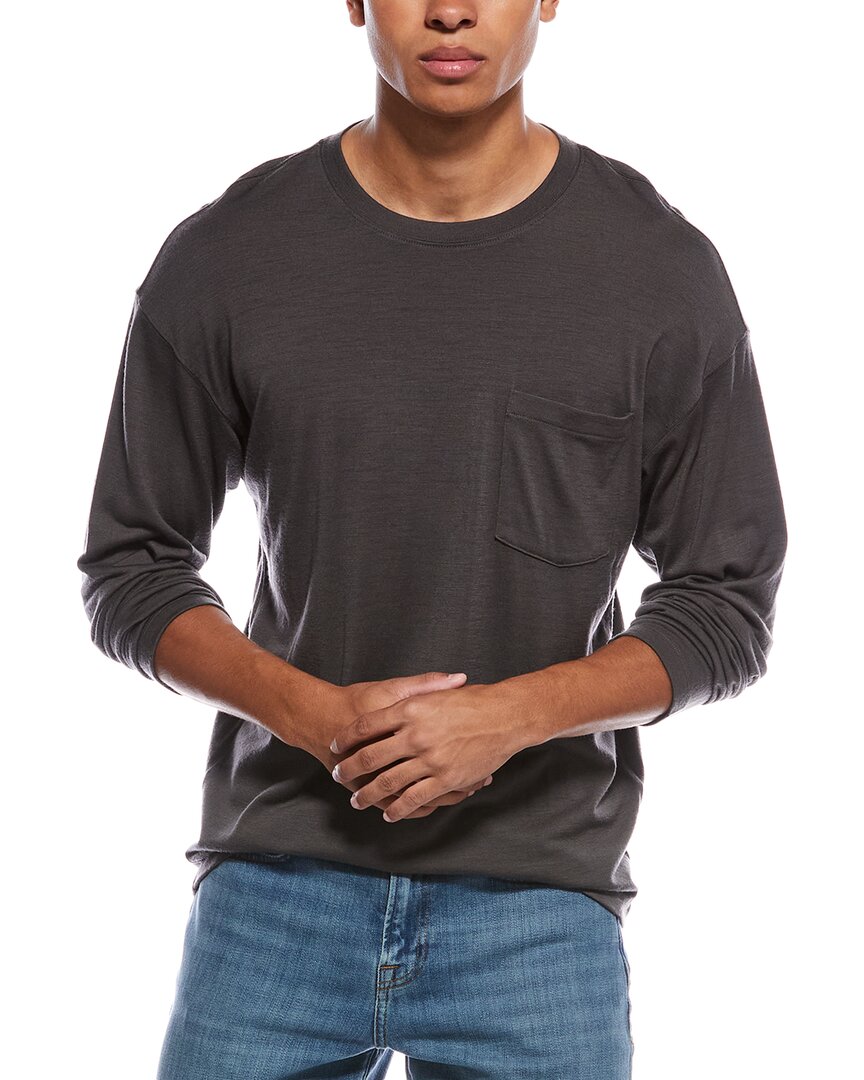 Frame Denim Lightweight Wool T-shirt In Brown