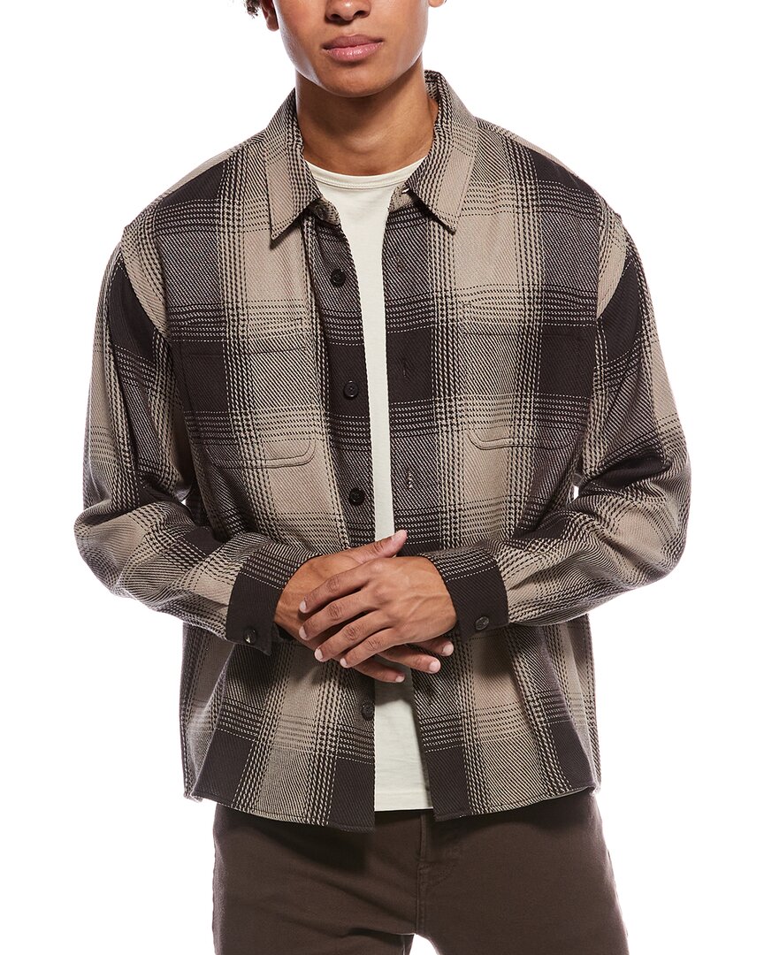 Frame Denim Chunky Plaid Shirt In Brown