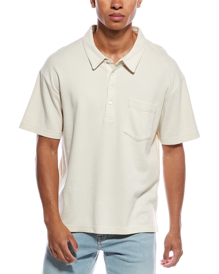 Frame Denim Duo Fold Polo Shirt In White
