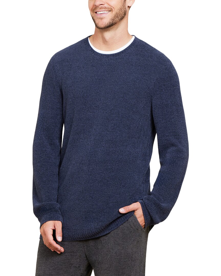 Barefoot Dreams Chul Ribbed Crewneck Pullover In Blue
