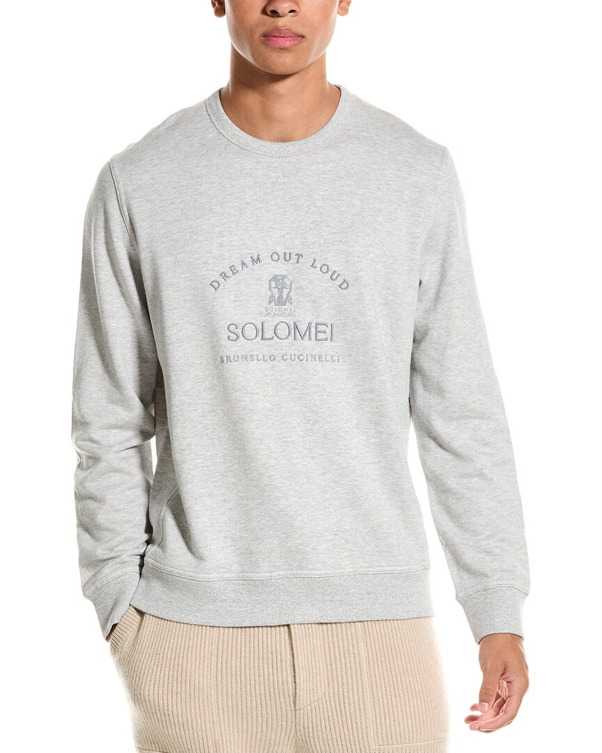 Brunello Cucinelli Linen-blend Sweatshirt In Gray