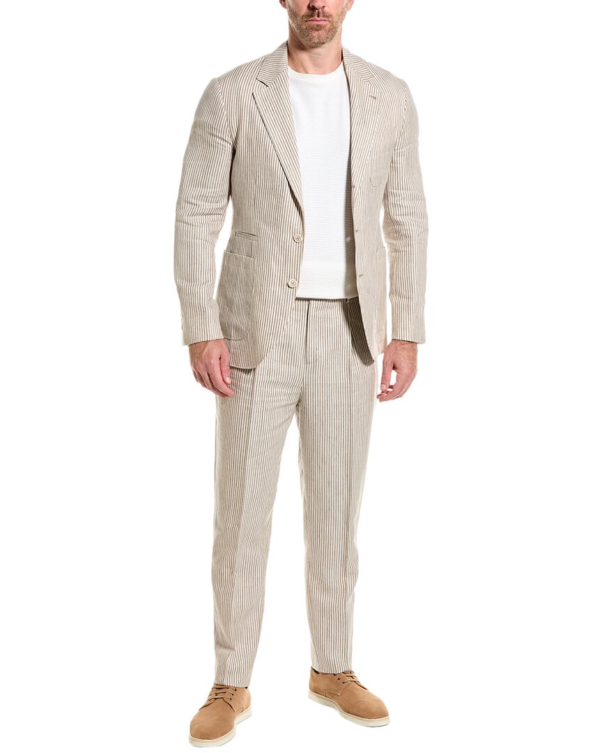 Brunello Cucinelli 2pc Linen & Wool-blend Suit In Neutral