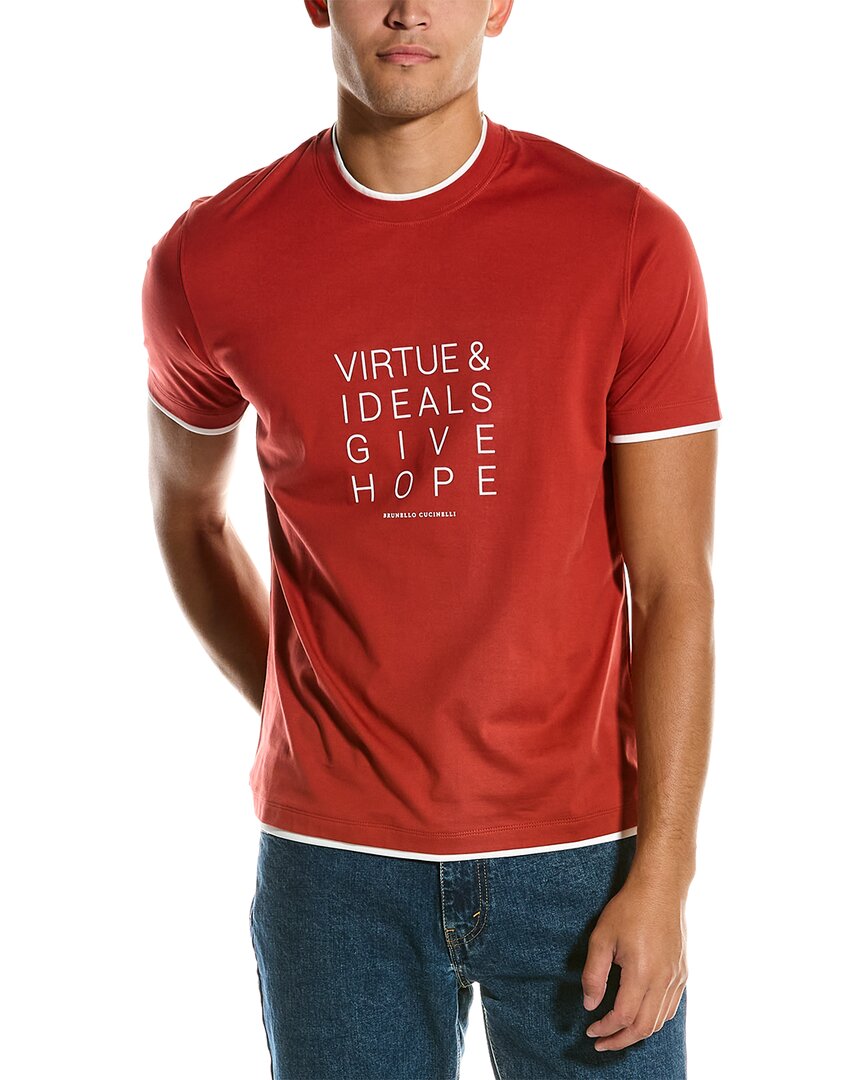 Brunello Cucinelli Contrast-trim Cotton T-shirt