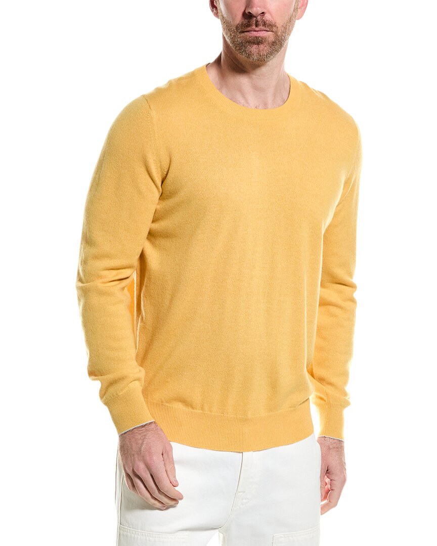 Brunello Cucinelli Man Sweater Ocher Size 46 Cashmere In Yellow