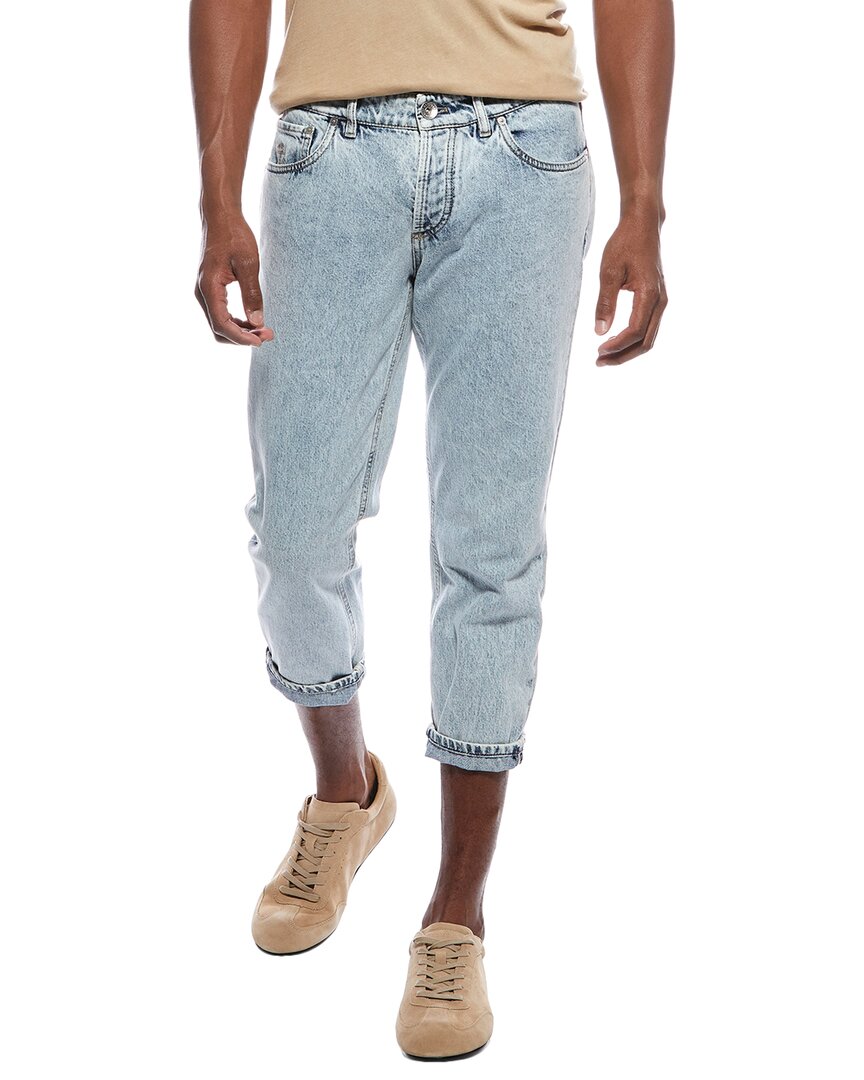 Brunello Cucinelli Light Wash Traditional Jean In Blue