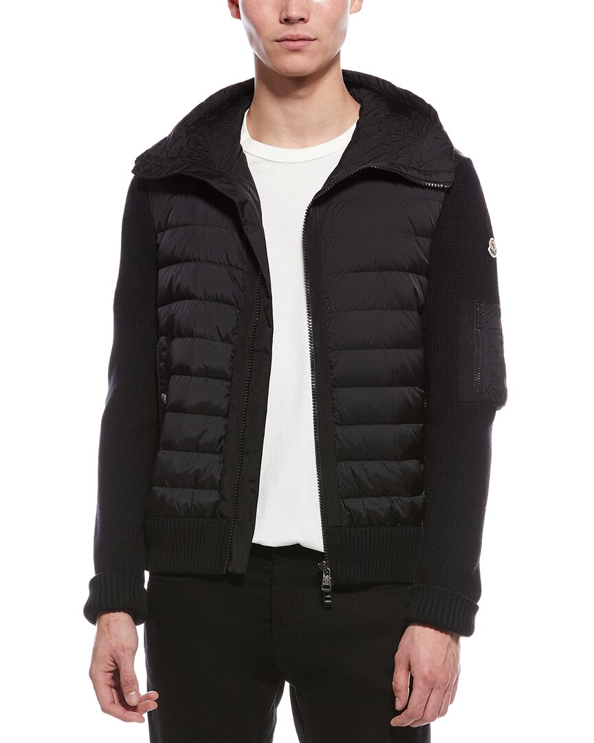 Moncler Wool-blend Cardigan In Black
