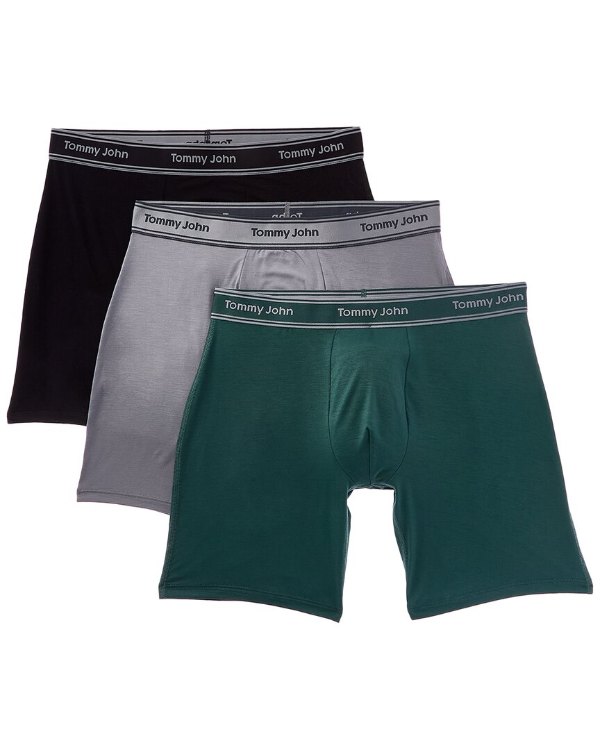 Tommy John Set Of 3 Essential Luxe Bamboo Boxer Brief In Black