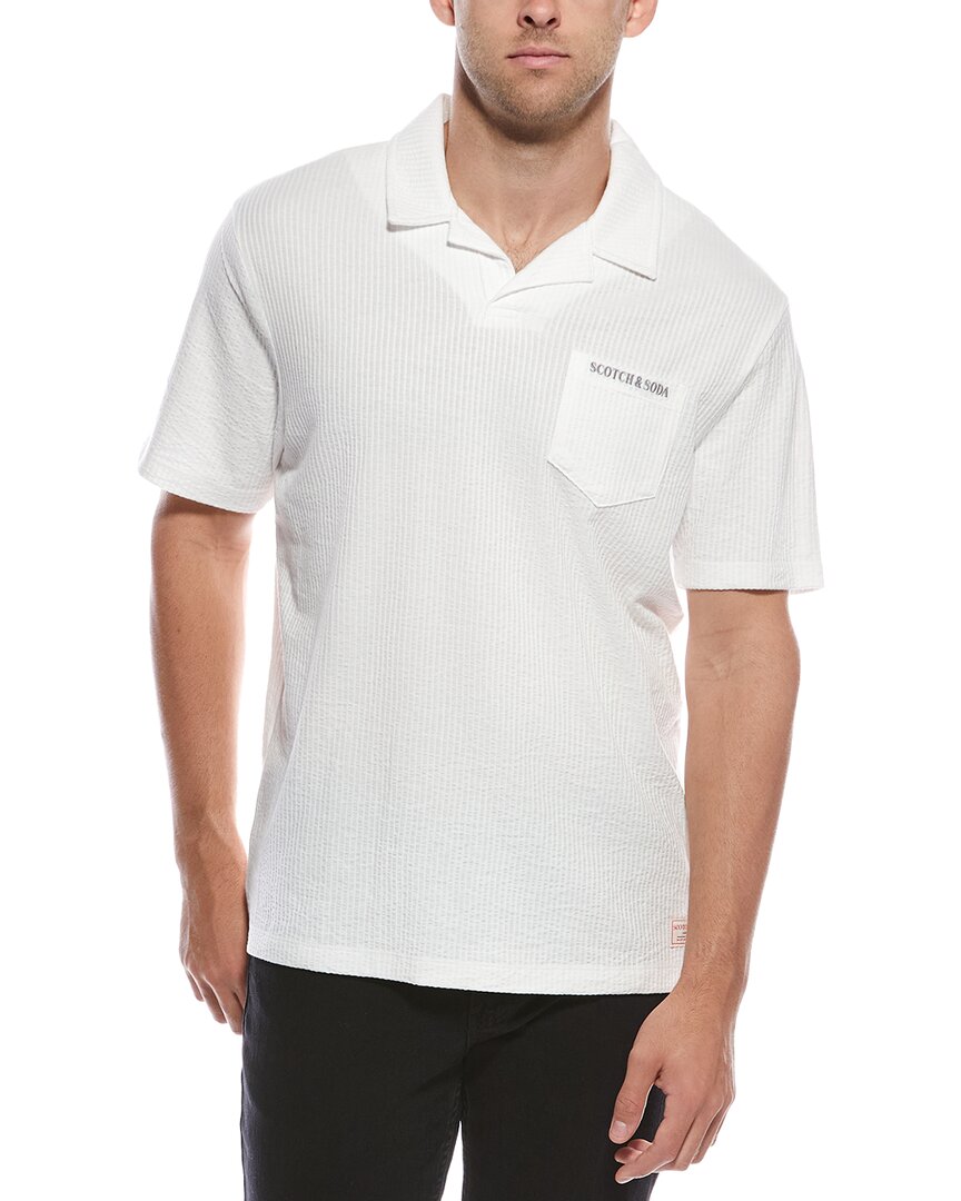 Scotch & Soda Pocket Polo Shirt In White