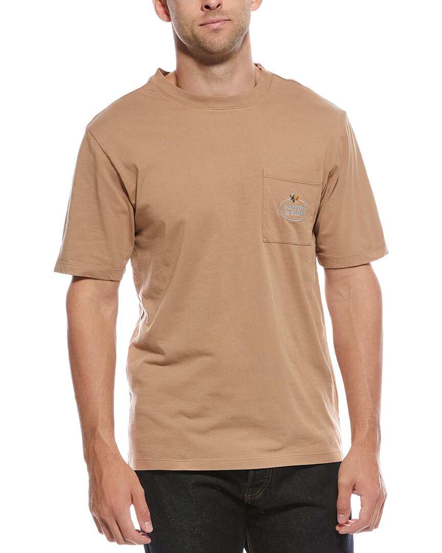 Scotch & Soda Garment-dyed Pocket T-shirt In Brown