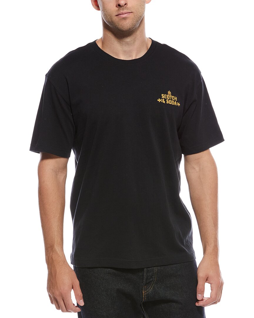 Scotch & Soda Relaxed Fit Graphic T-shirt In Black