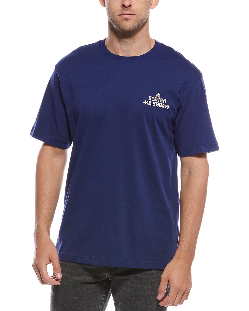 Scotch & Soda Relaxed Fit Graphic T-shirt In Blue