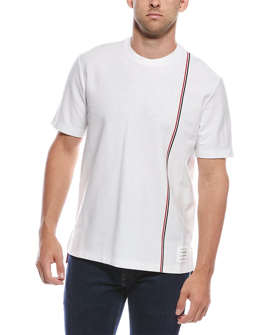 Thom Browne Rwb Striped Crewneck T-shirt In White