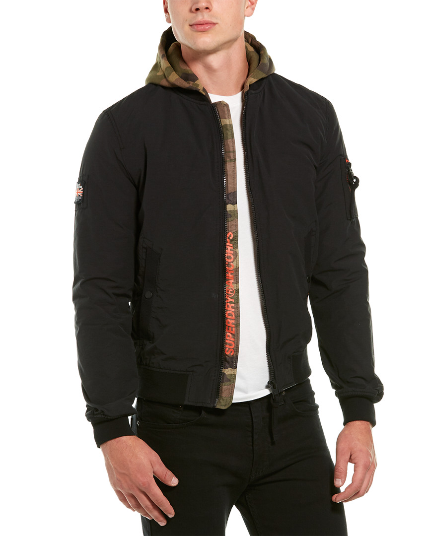 superdry bomber jacket black