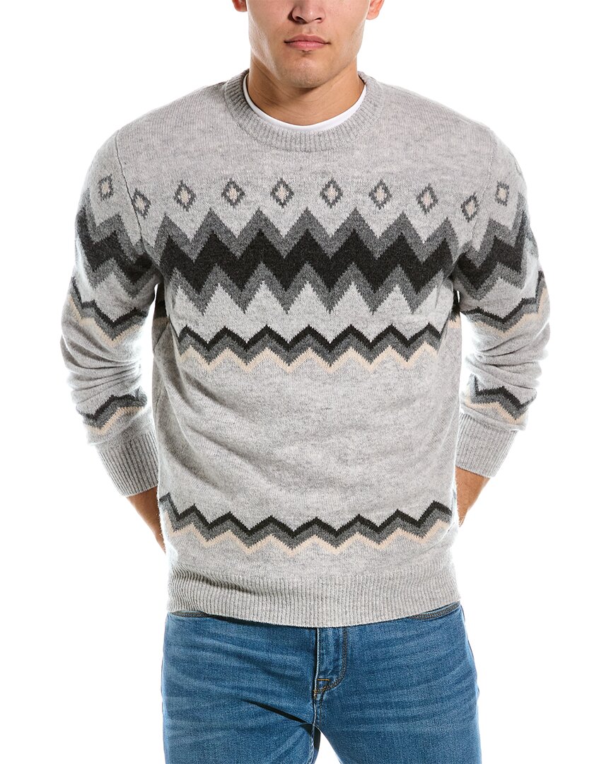 Barbour Regis Fair Isle Wool Sweater In Grey